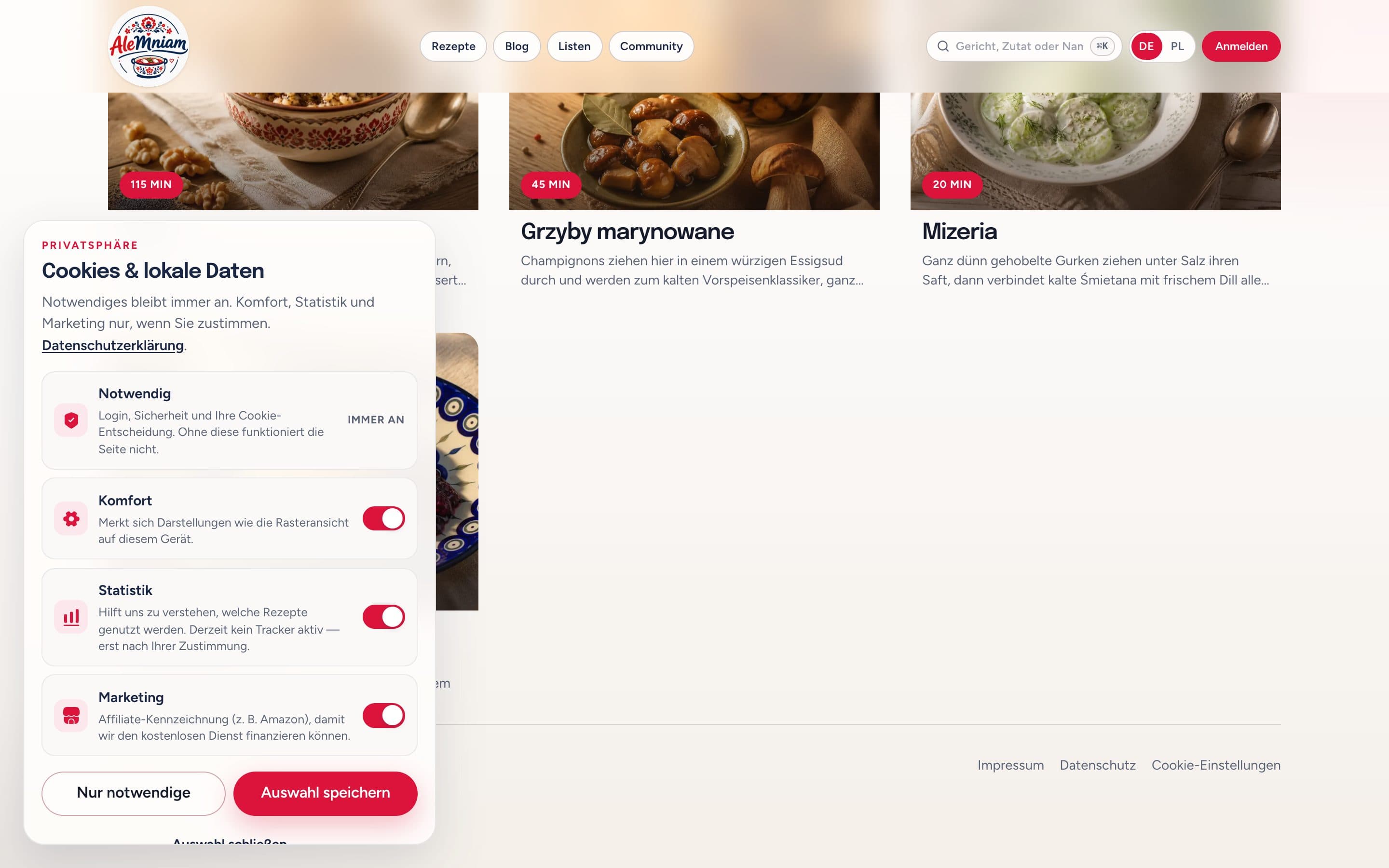 Rezeptübersicht