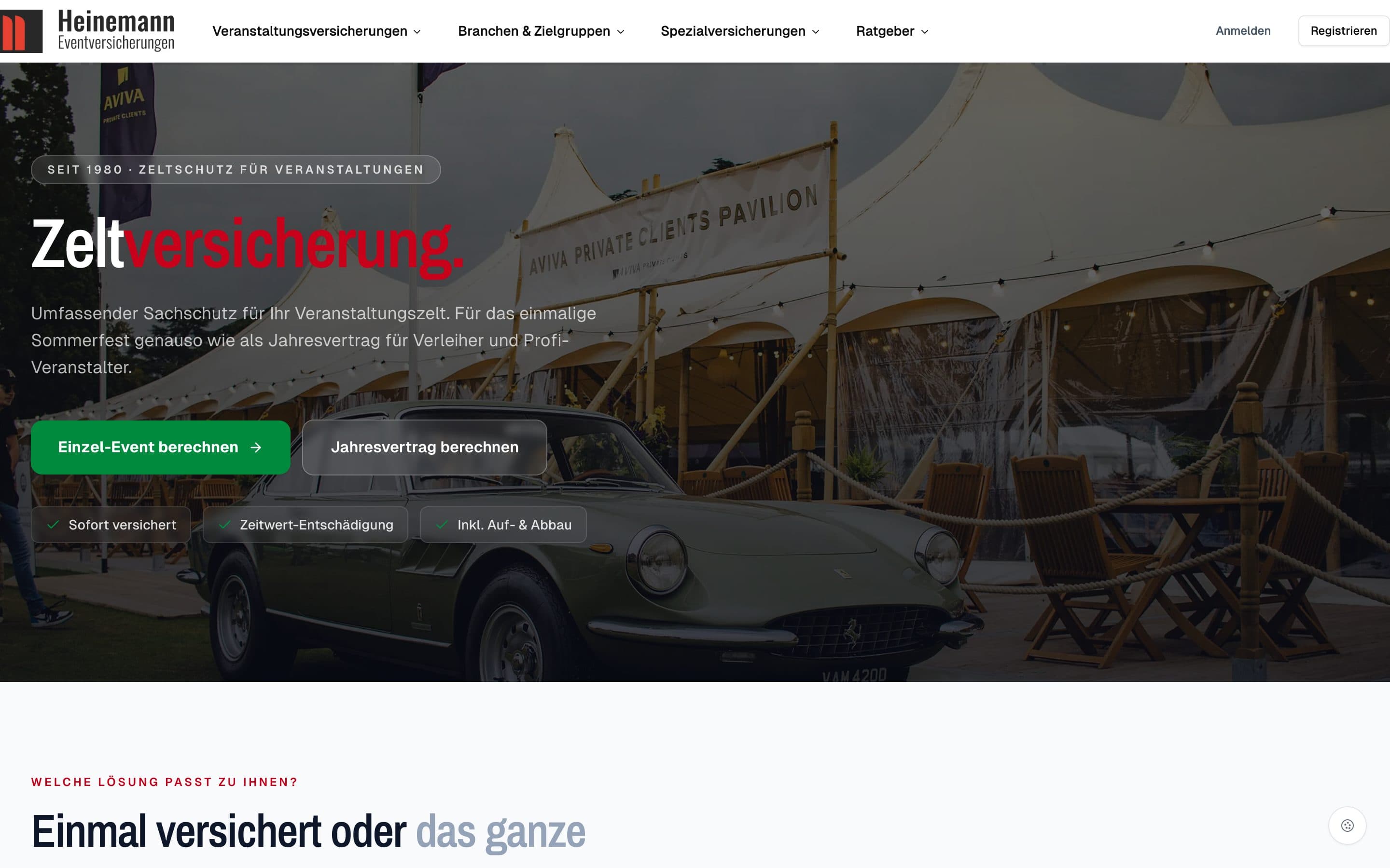 Zeltversicherung